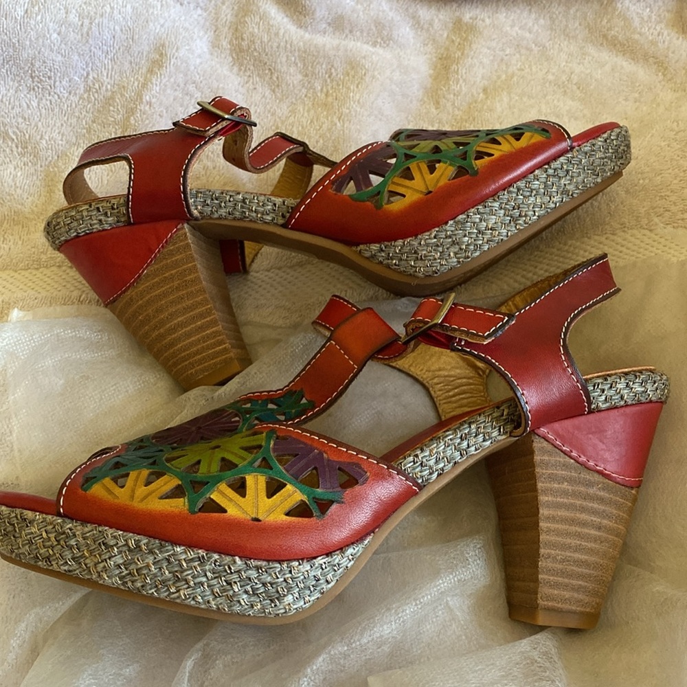 Platform t-strap L’Artiste Size 40 floral sandals - Picture 5 of 7